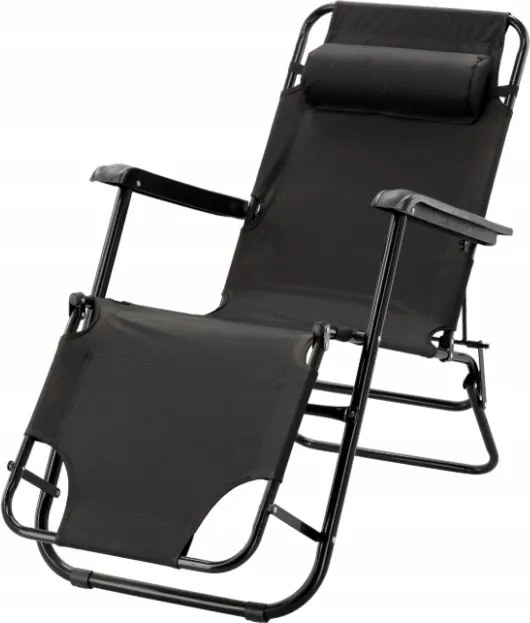 Összecsukható Kerti Napozóágy Állítható Fejtámlával, Fekete