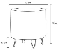 NANI puff, átmérő 40 cm, antracit