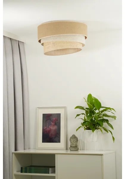 Duolla - Mennyezeti lámpa YUTE TRIO 1xE27/15W/230V átm. 45 cm barna/szürke/bézs