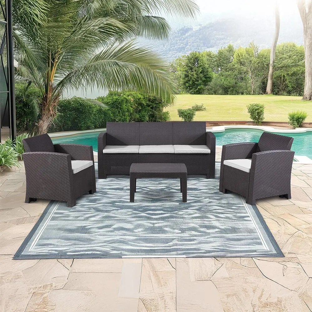 Avenberg IBERIA Nagy rattan szett - fekete rattan