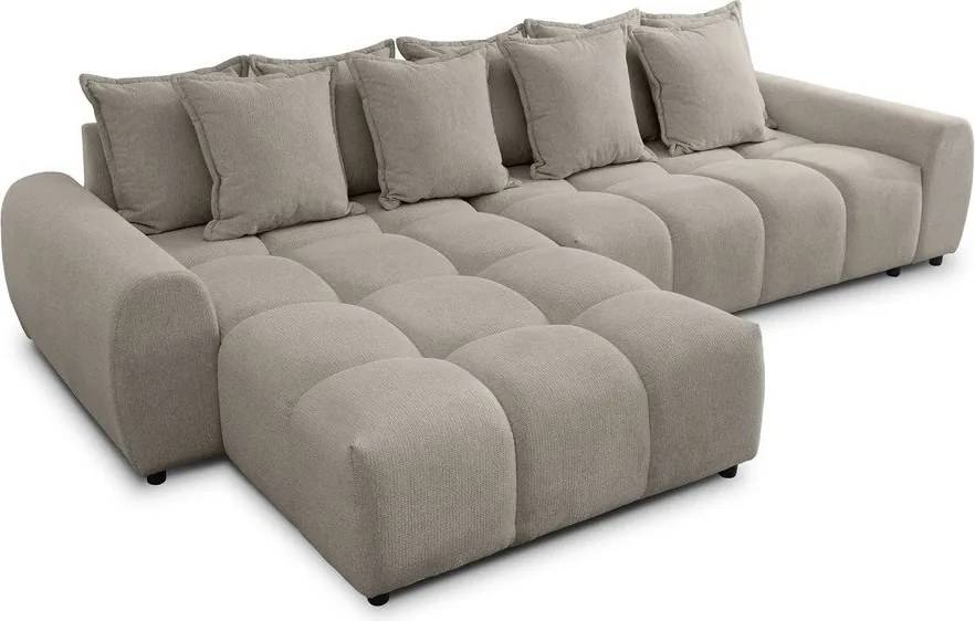 Szürkésbarna sarokkanapé (bal oldali-heverő résszel) Albane – Ropez