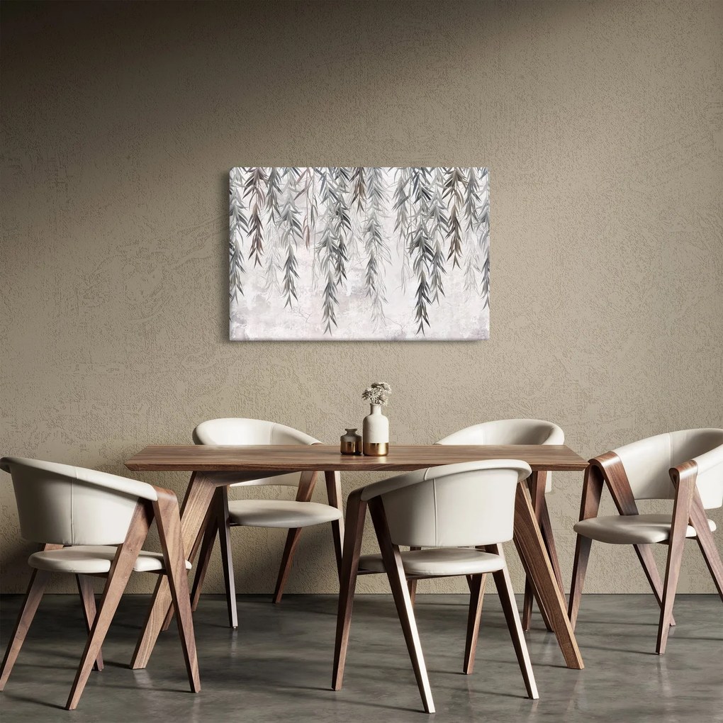Kép - Fűzfa gallyak szürke vakolatban (90x60 cm)