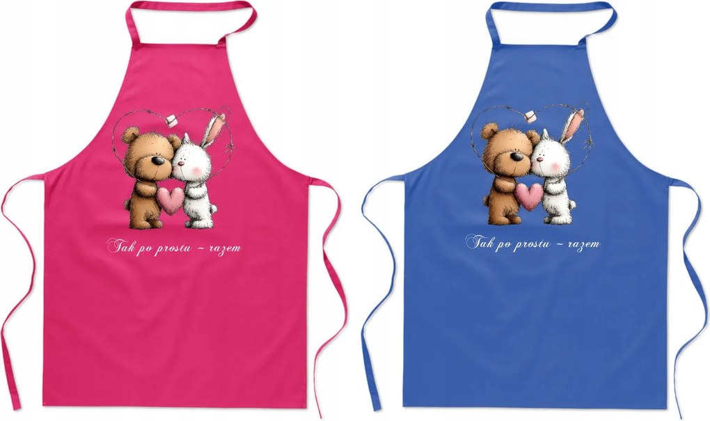 Konyhai kötény pároknak Valentin napra Csak úgy együtt Maci és Nyuszi