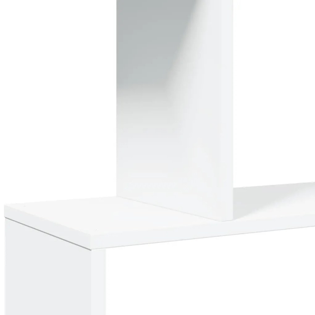 5 szintes fehér szerelt fa elválasztó könyvespolc 70x24x161 cm