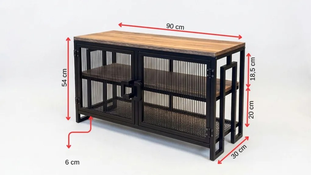 Zent TV-állvány, atlanti fenyő-fekete, 90 cm