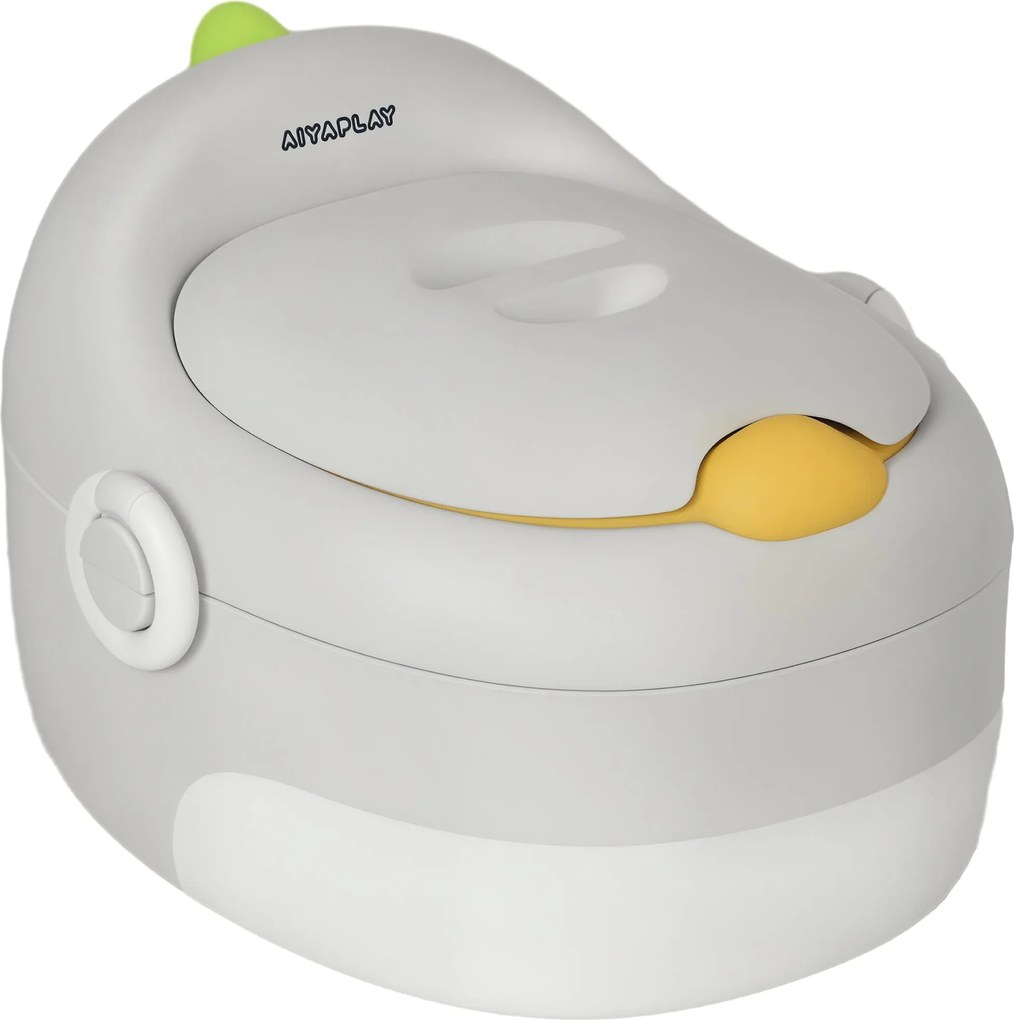 AIYAPLAY 3 az 1-ben gyermek WC, eltávolítható WC, fogantyús WC, 6-72 hónapos gyermekeknek, 50 kg kapacitás, műanyag, műbőr, szürke | Aosom