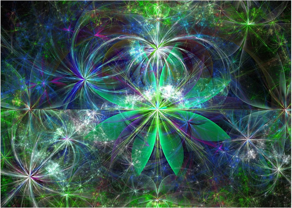 Kép - Absztrakt geometriai formák (üvegen) (70x50 cm)