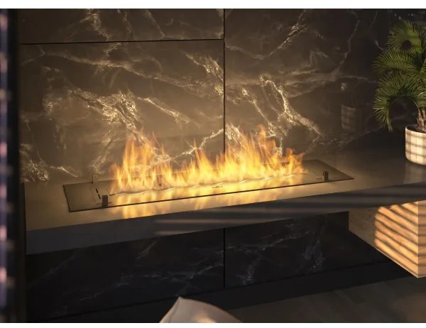 InFire - Beépített BIO kandalló 8,5x120 cm 6kW fekete