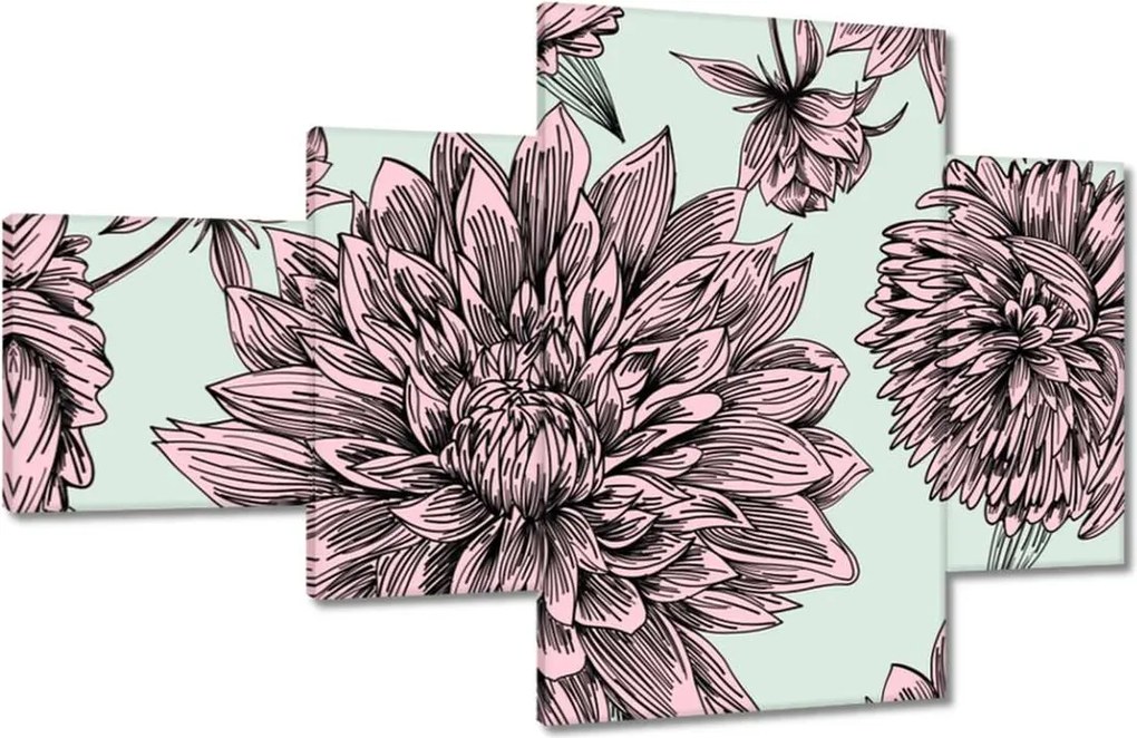 Vászonkép 130x80 Púderrózsaszín Virág