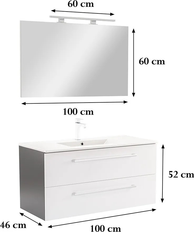 Vario Clam 100 Fürdőszoba komplett szekrény