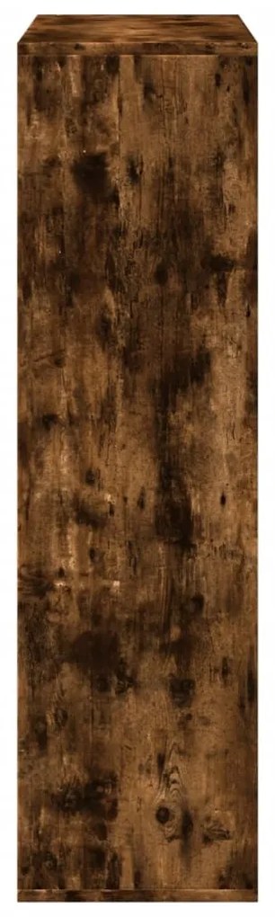 füstös tölgy szerelt fa elválasztó könyvespolc 69,5x29x103,5 cm