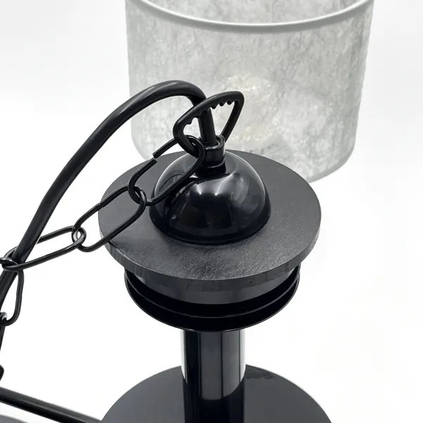 Láncos csillár ROSA 5xE27/60W/230V fekete/szürke