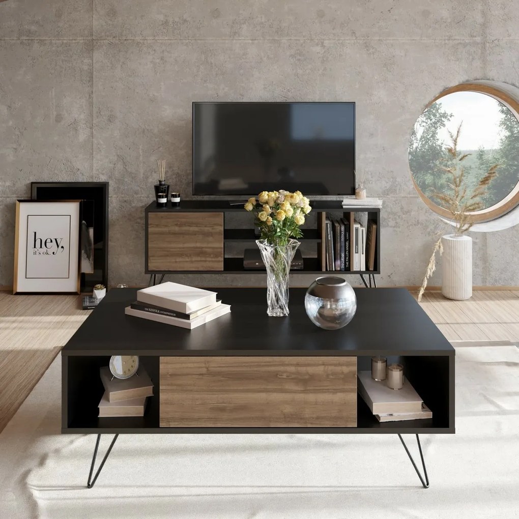 Mistico Black and Walnut konferenciaasztal