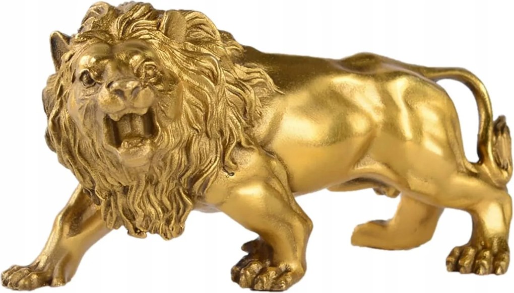Sárgaréz figura Stcree Fengshui Oroszlán Kézzel Készített Modern Arany