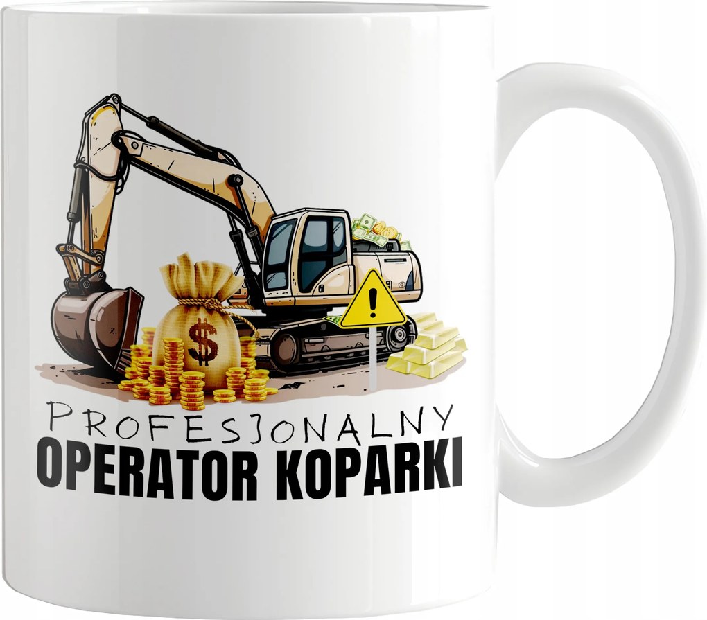 Nyomott Mintás Bögre Kotrógép Kezelő Szakma Munka Ajándék Kotrógép 330 ML