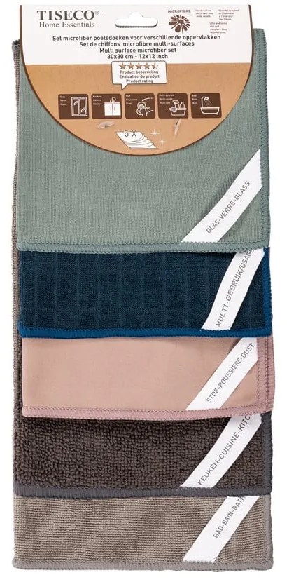 Mikroszálas törlőkendő szett 5 db-os – Tiseco Home Studio