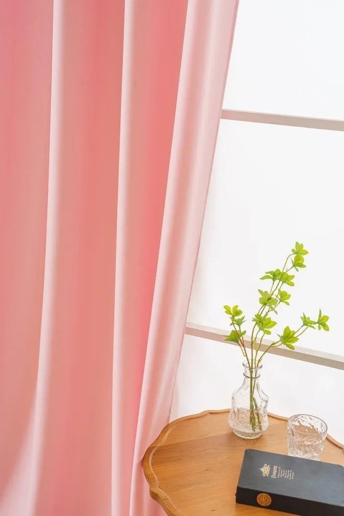 Függöny OXFORD LIGHT 140x250 cm, rózsaszín Felfüggesztés: Hullámos sínszalag