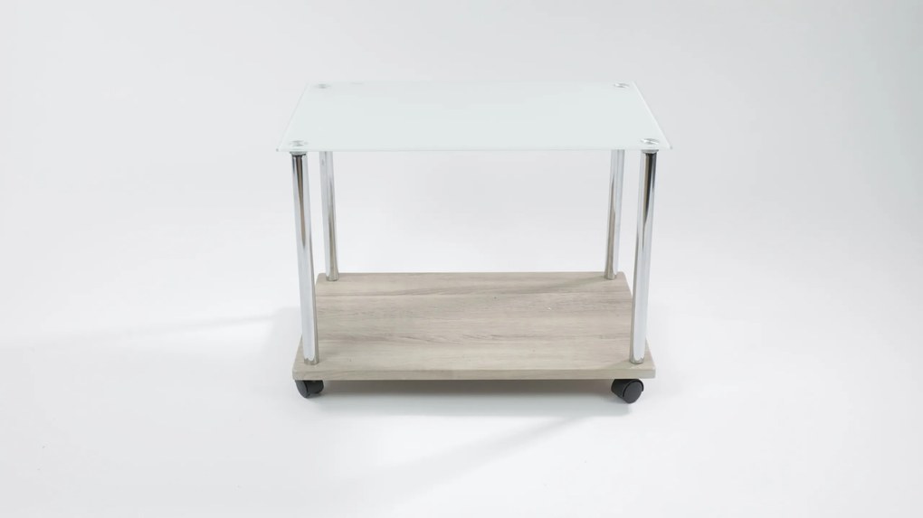 Sonoma tölgy asztal tejfehér lappal