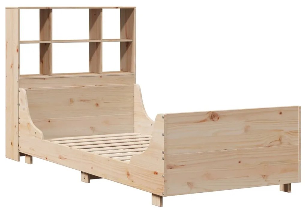 tömör fa könyvespolcos ágy matrac nélkül 100 x 200 cm