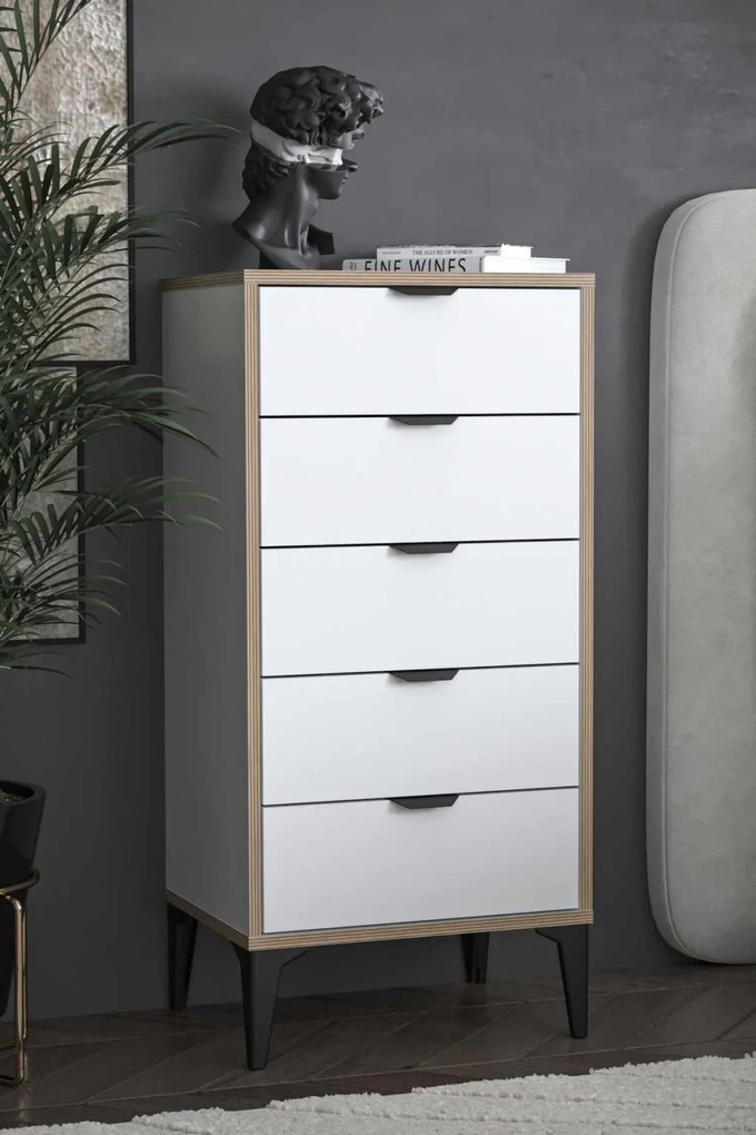 Arden komód, fehér, 50 cm
