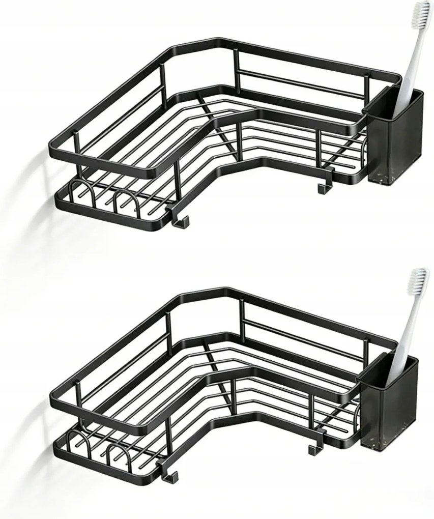 2 Db Akasztós Polc Öntapadós Loft Fali Fürdőszoba Zuhany