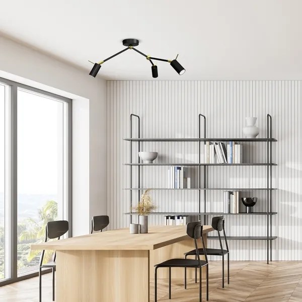 Spotlámpa IRIS 3xGU10/MR11/40W/230V fekete/arany