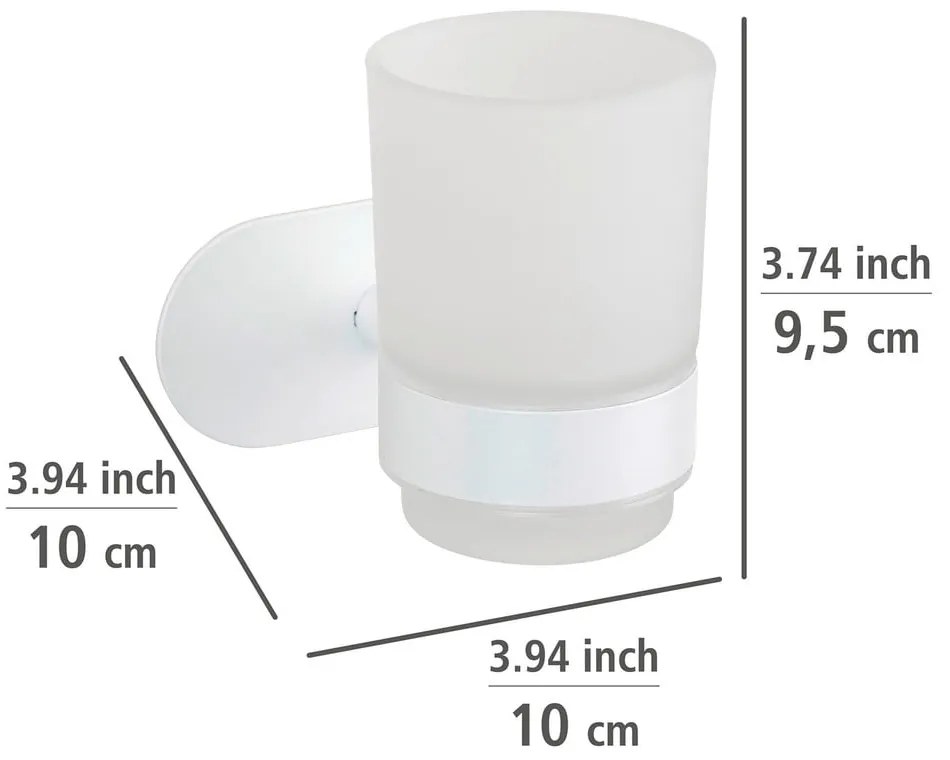 Fehér öntapadós üveg fogkefetartó pohár Orea – Wenko
