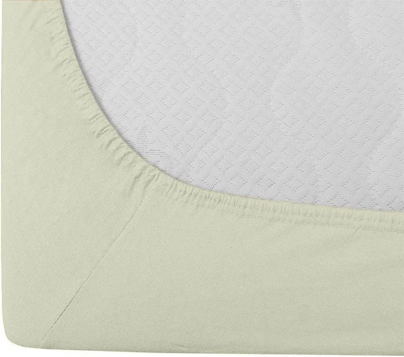 Jersey gumis lepedő lycrával világos krémszínű 180 x 200 cm