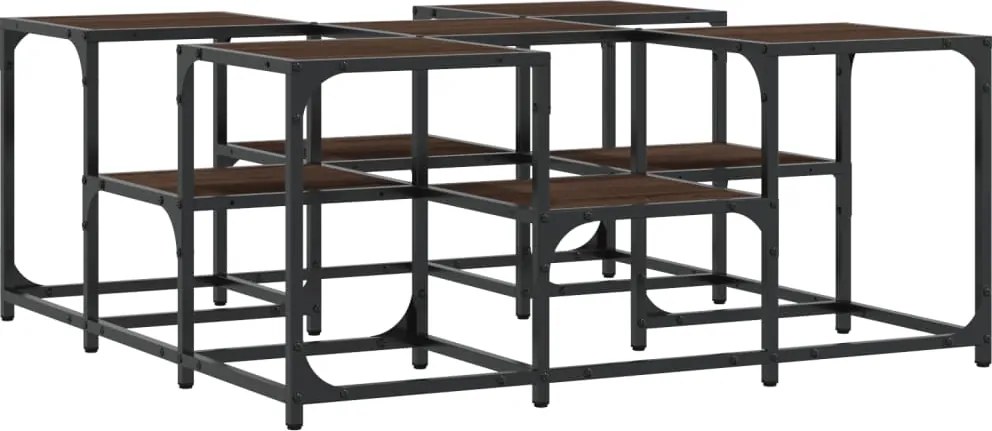 vidaXL barna tölgyszínű szerelt fa dohányzóasztal 91x91x40 cm