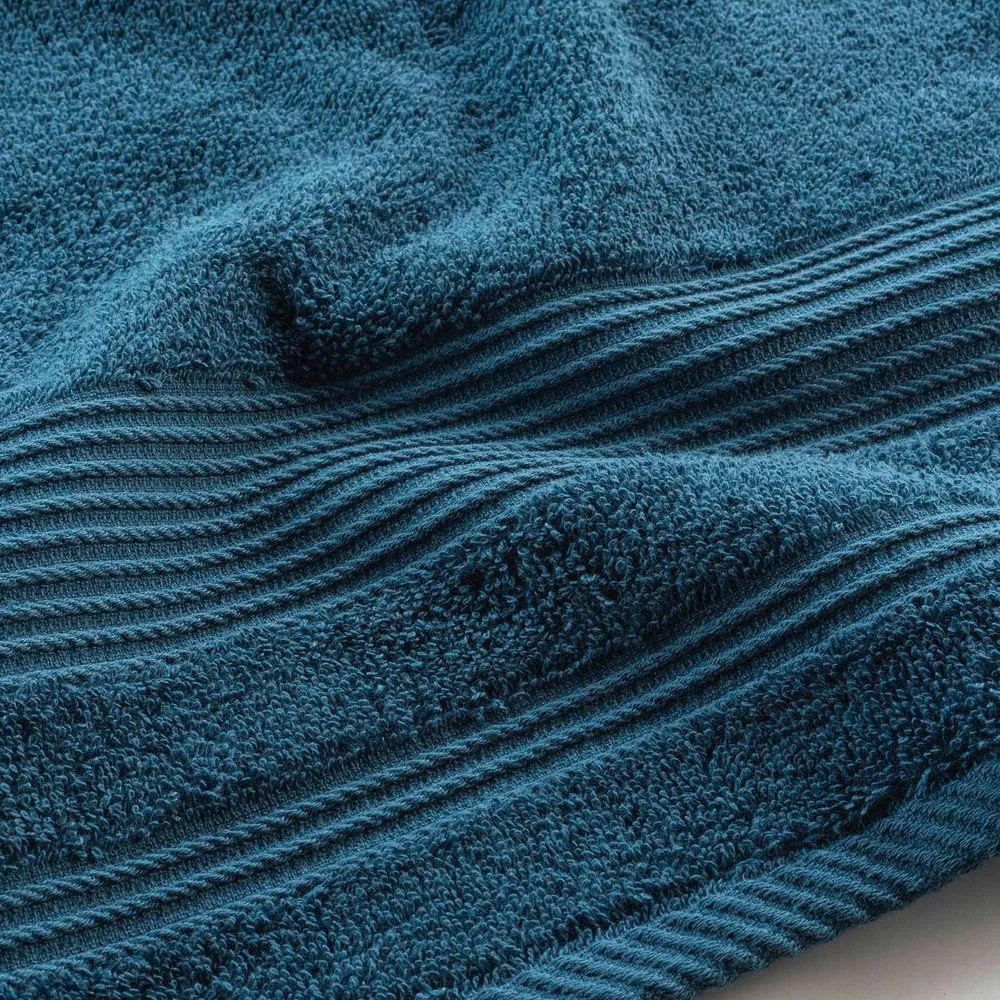 Sötétkék frottír pamut fürdőlepedő 70x130 cm Tendresse – douceur d'intérieur