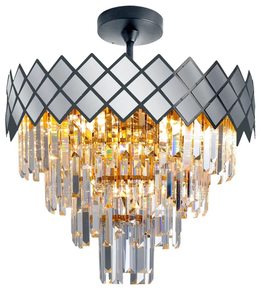 MILAGRO ML8888 CARISMA Kristály Mennyezeti Lámpa Ezüst E14 IP20