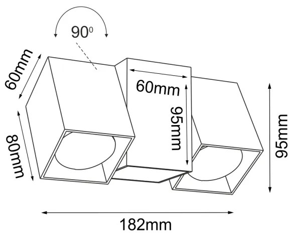 Brosline 2295 - Fali spotlámpa CUBE 2xGU10/10W/230V fehér
