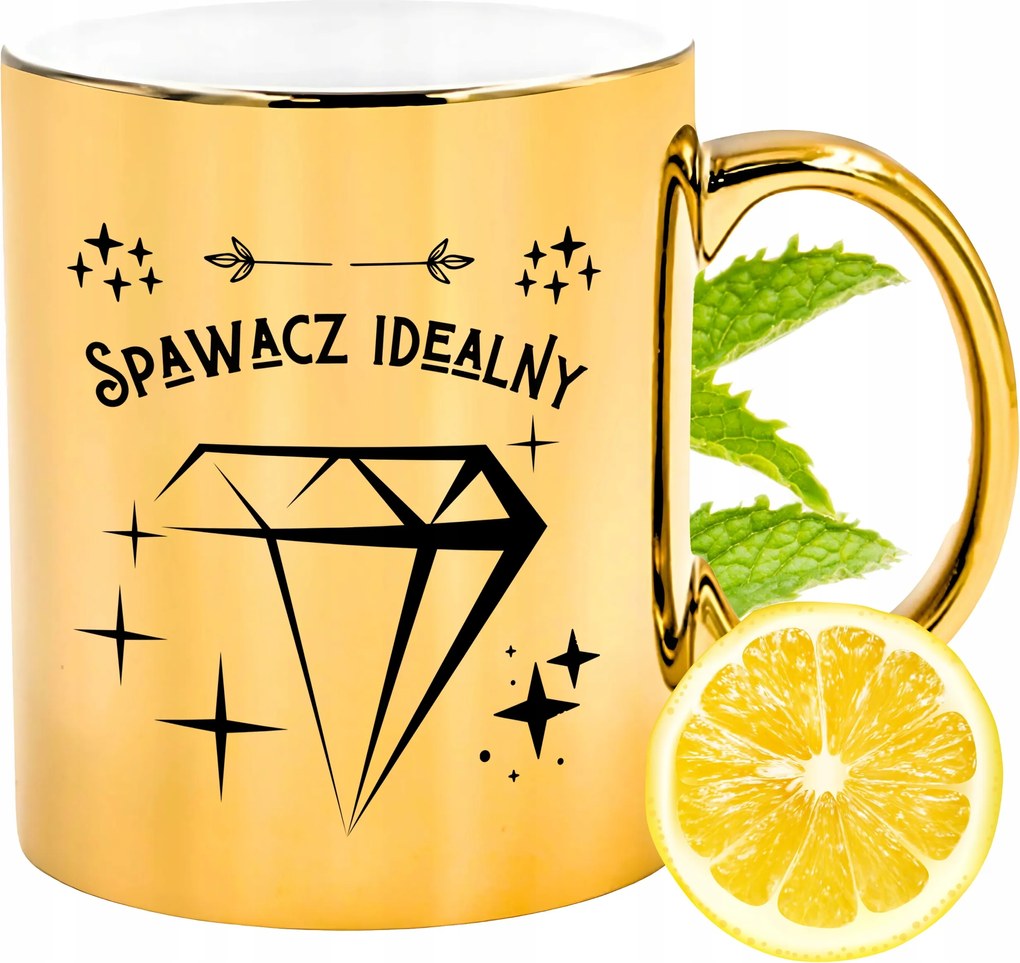 Arany fényes bögre Hegesztőnek Ajándék Nyomtatott Fotóval