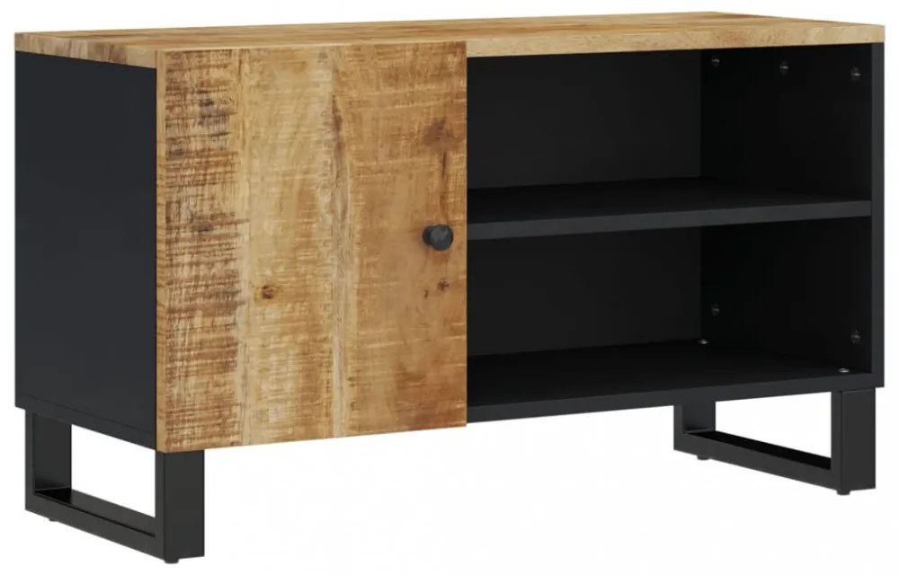 tömör mangó- és szerelt fa TV-szekrény 80 x 33 x 46 cm