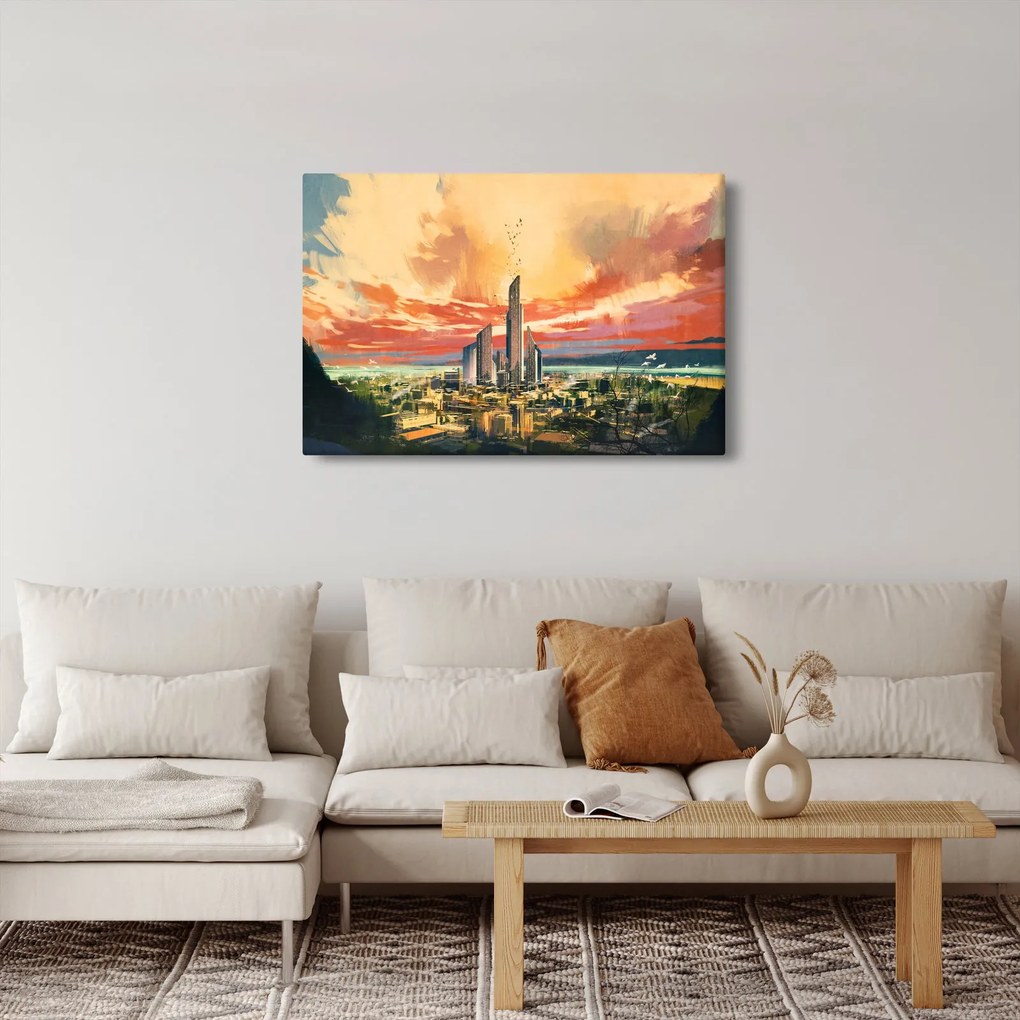 Kép - Festett város (90x60 cm)