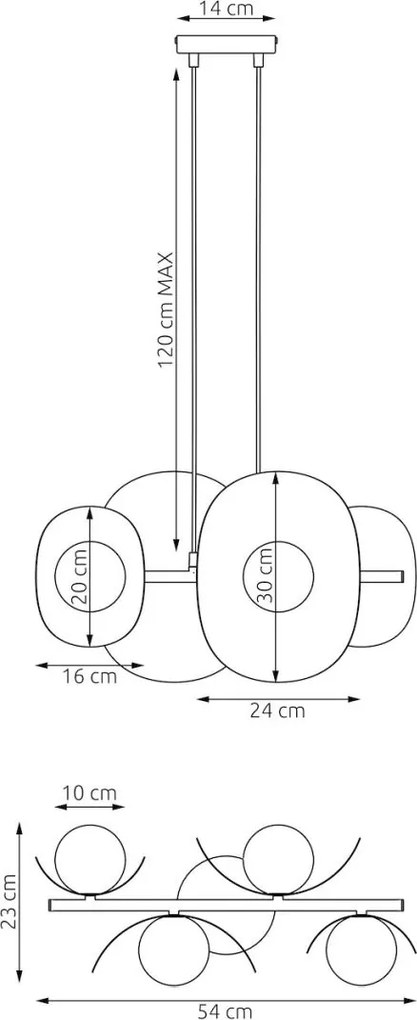 Emibig modern függeszték elementi fehér szürke emi1494/4