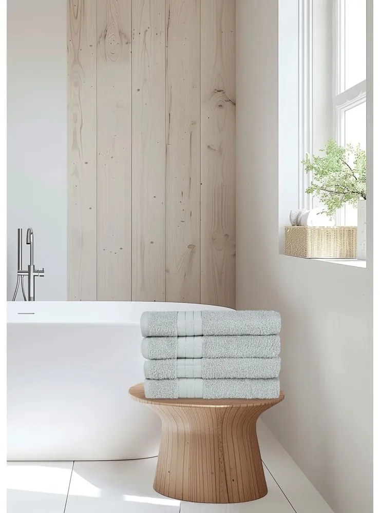 Világosszürke frottír pamut törölköző szett 4 db-os 50x100 cm – Good Morning