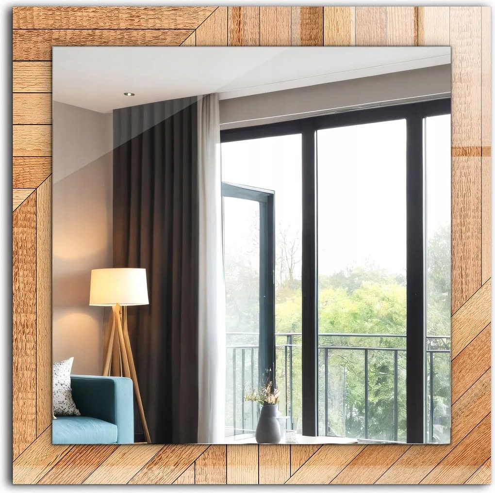 Fürdőszoba tükör nappali hálószoba nyomott mintával Fa parketta 60 x 60 cm