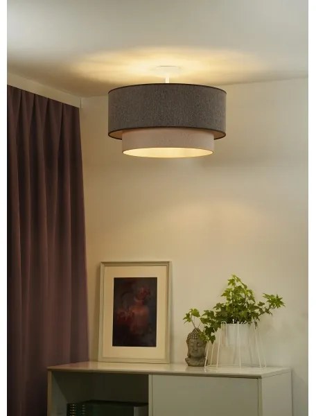 Duolla -  Felületre szerelhető csillár BOHO ECO RECYCLING 1xE27/15W/230V átm. 45 cm barna/krémes