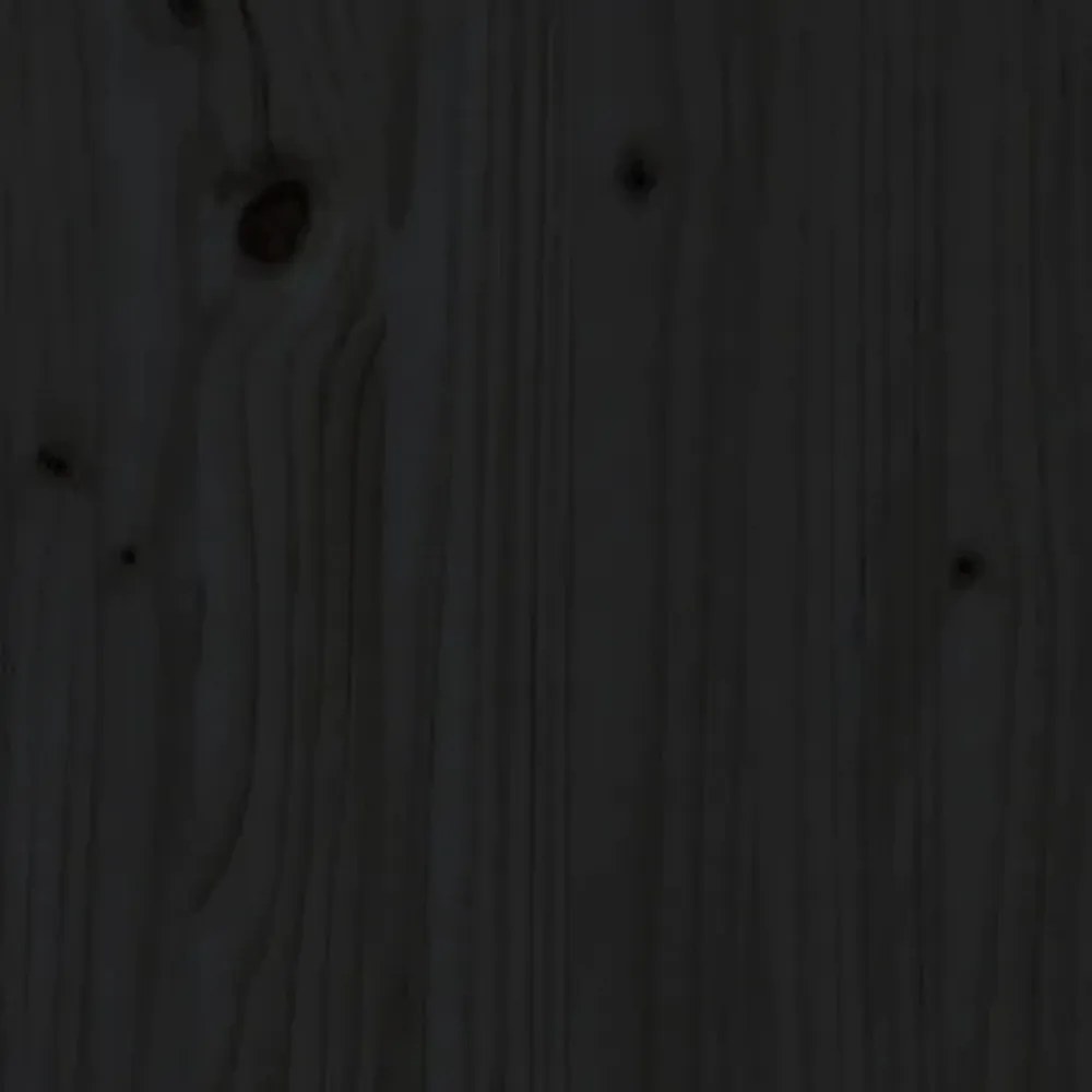 fekete tömör fenyőfa TV-szekrény 110x35x40,5 cm