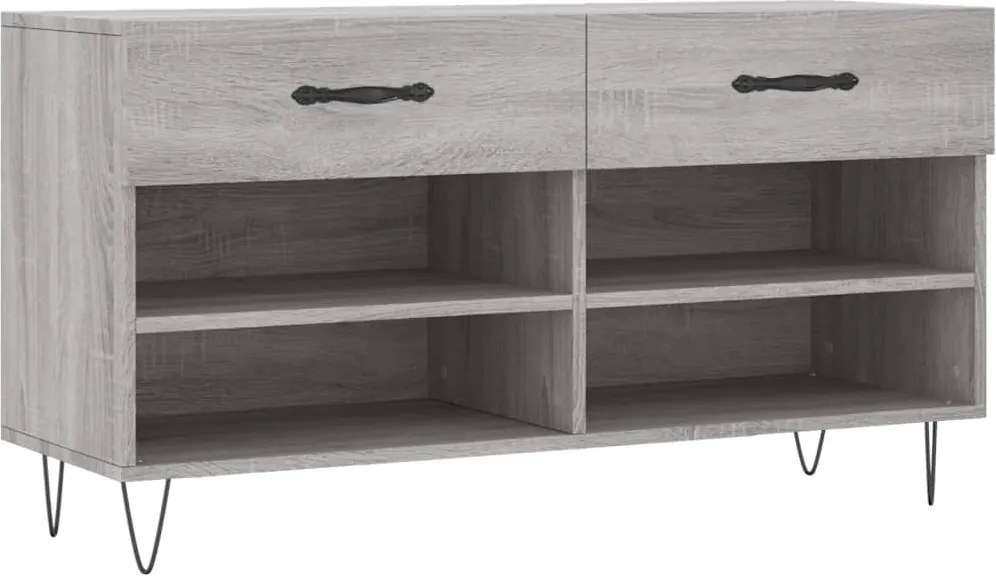 vidaXL szürke sonoma színű szerelt fa cipőpolc 102 x 35 x 55 cm