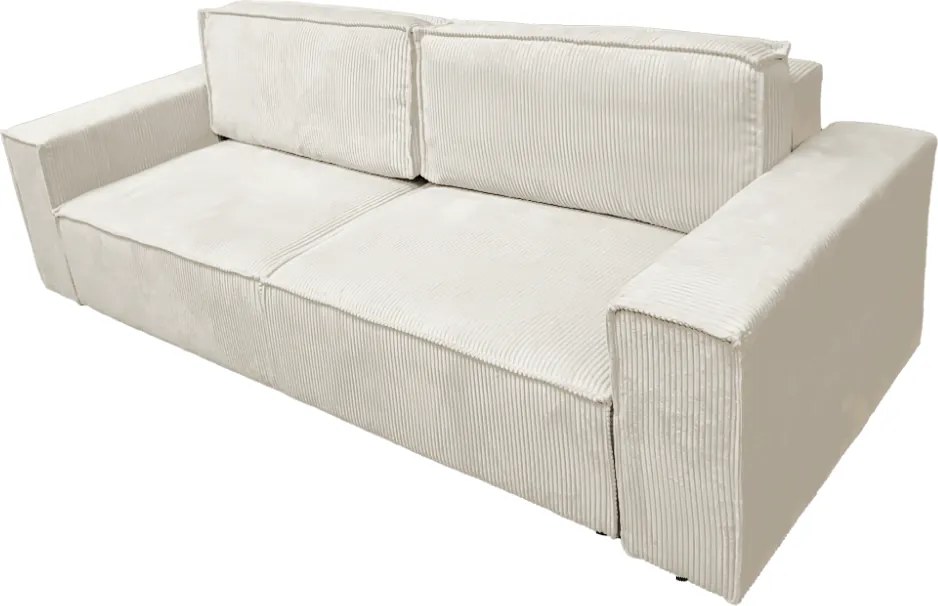 Kihúzható heverő, bézs, HARPERA BIG SOFA