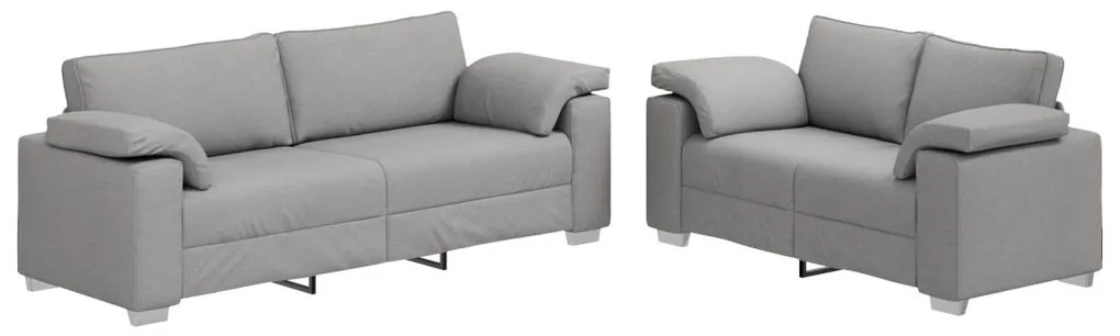 vidaXL Kanapé Szett 2 pcs Felhős szürke 219 x 77 x 82 cm szövet
