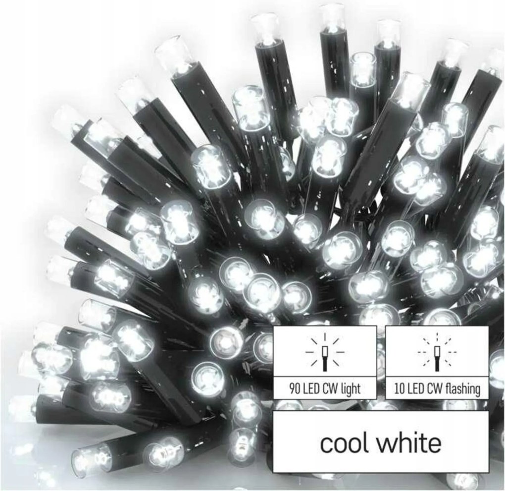 Emos Profi Led összekötő láncvillogó, 10 m, kültéri és beltéri, rozsdamentes acél