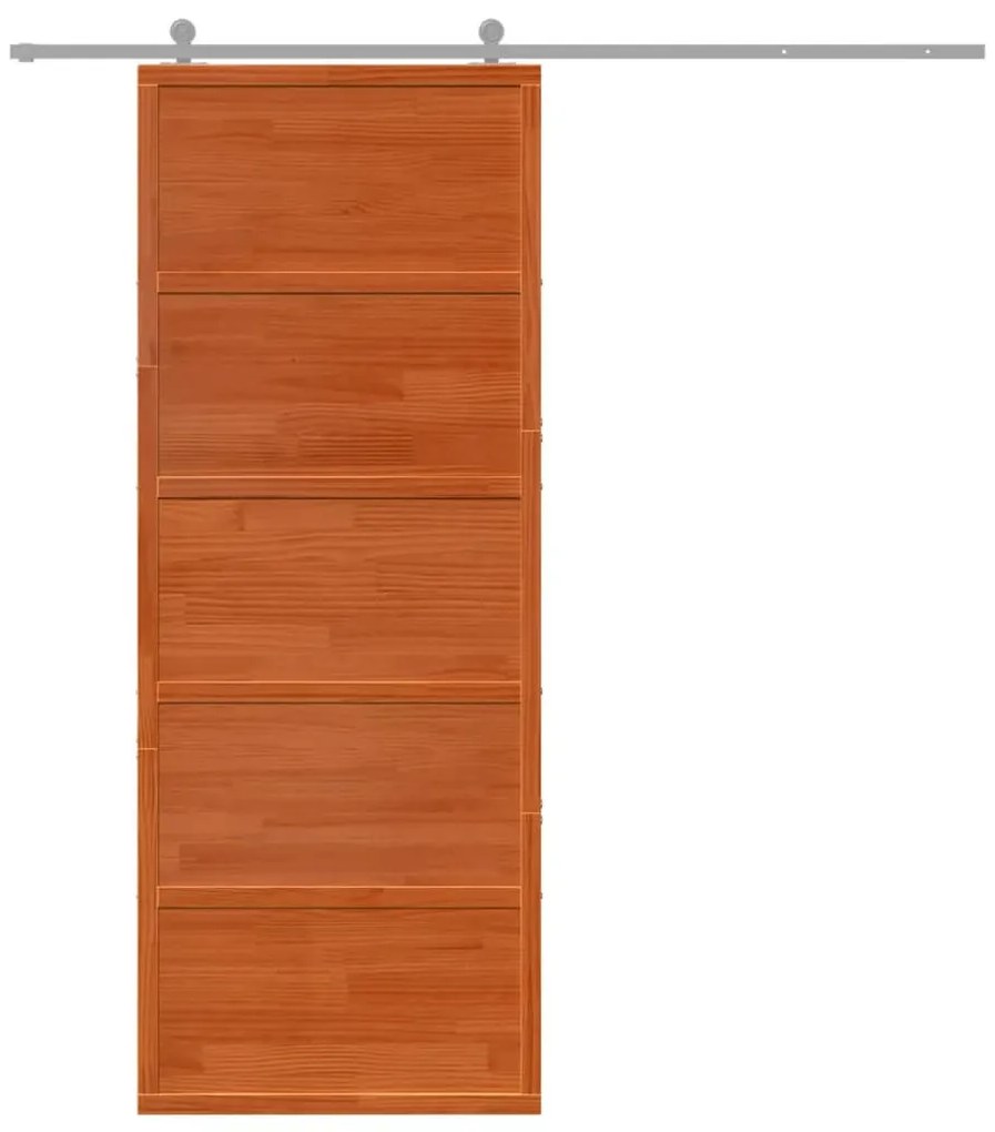 viaszbarna tömör fenyőfa istálló stílusú ajtó 80x208 cm