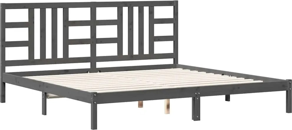 vidaXL szürke tömör fa ágykeret 200 x 200 cm