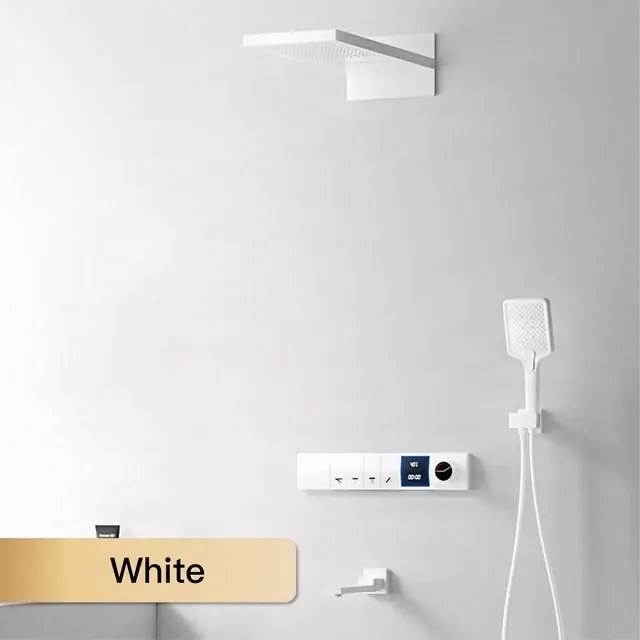 Falba süllyesztett zuhanyrendszer ELITE EDITION BCS1050 LED-kijelzővel, több színváltozatban — Fehér — Három kimenetes
