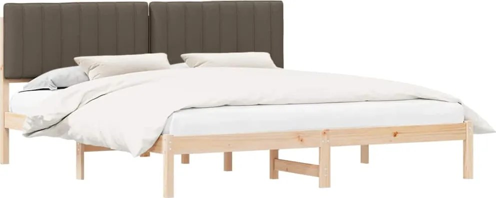 vidaXL Ágykeret Kárpitozott Fejtámlával Tópszínű 180 x 200 cm
