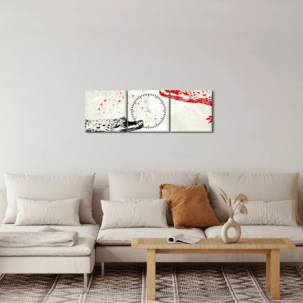 Kép - krokodilok (órával) (90x30 cm)