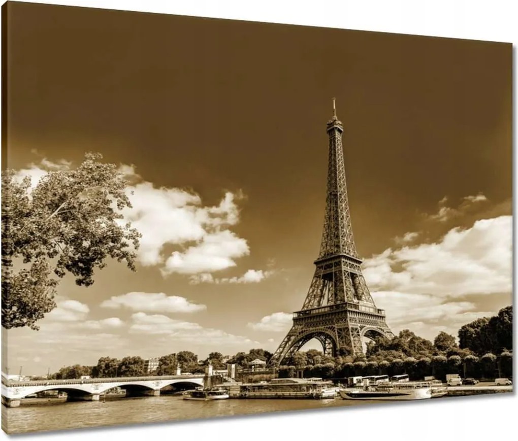 Vászonkép 80x60 Eiffel-torony szépia